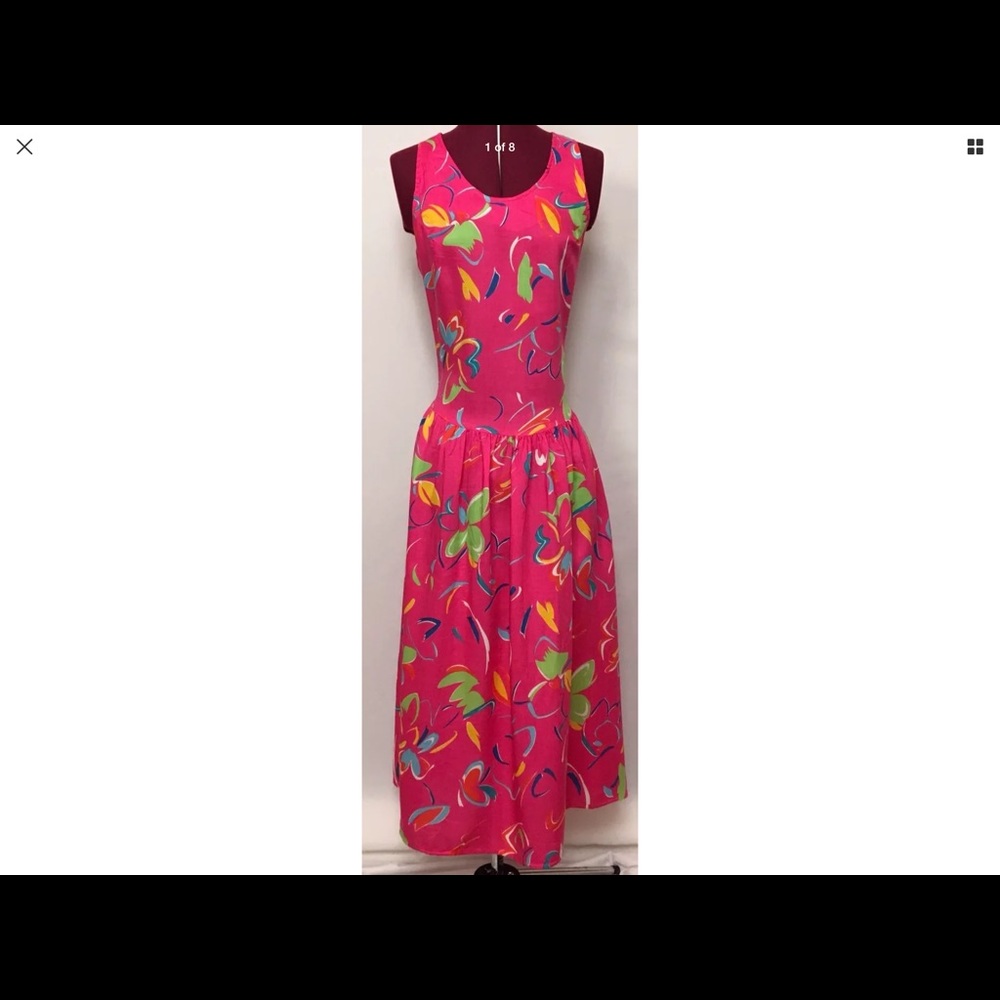 Vintage 80's Color Splash Sun Dress NOS